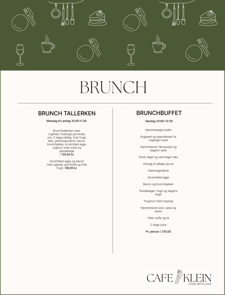 Billede af brunch menukort