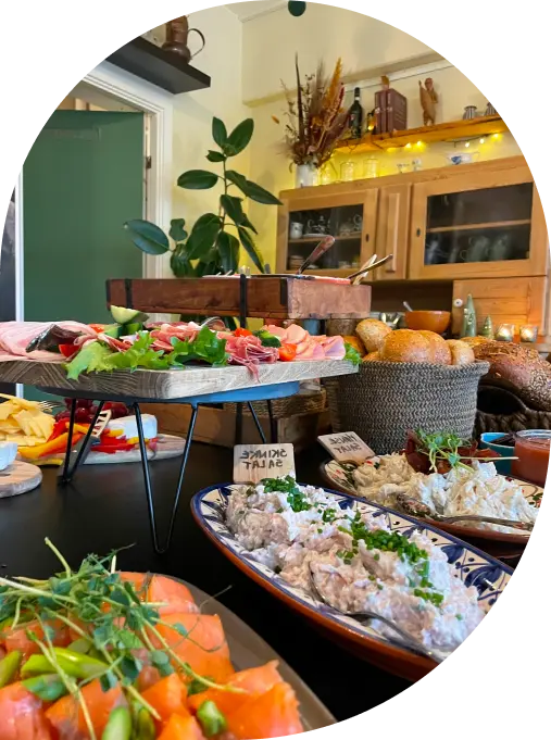 Billede af buffet med mad
